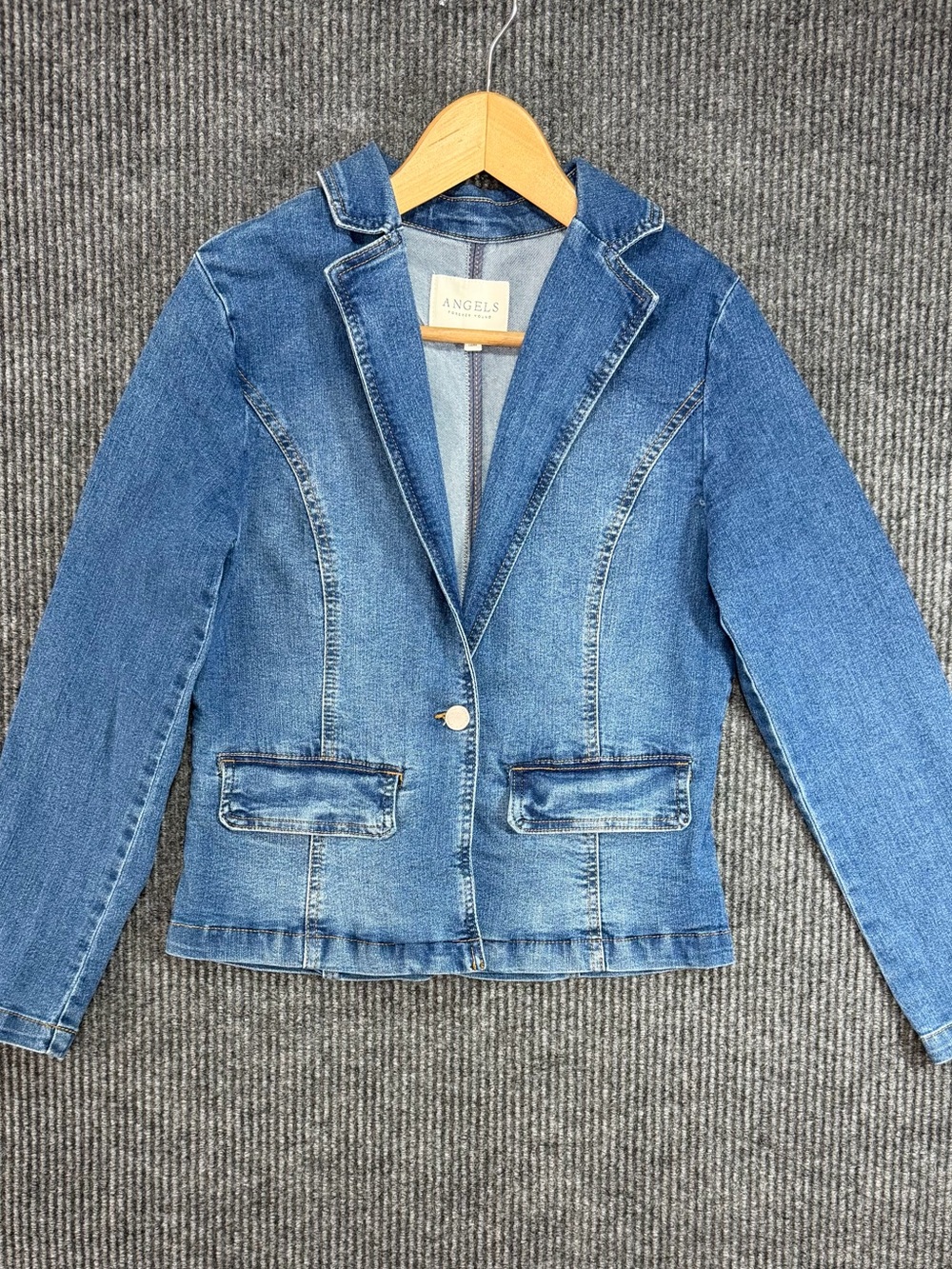 Angels Forever Young Denim Blazer Jacket Small